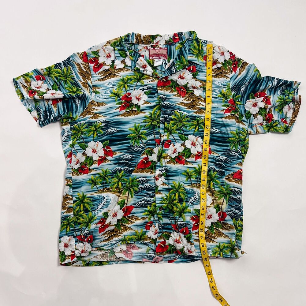 Vintage RJC Made in Hawaii Tropical Beach Hawaiian Shirt 2XL